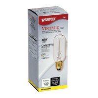 Satco S2417 40 Watt 160 Lumens T14 Incandescent Medium Base Soft White 2700K Vintage Cage Coil Design Light Bulb, Dimmable