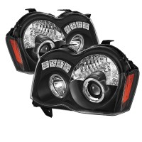 Spyder 5070166 Jeep Grand Cherokee 0810 Projector Headlights Led Halo Led Replaceable Leds Black High H1 Included