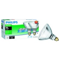 Philips 429373 Halogen Par38 90 Watt Equivalent Dimmable Flood Standard Base Light Bulb, 2 Pack