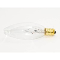 Bulbrite 60W 130V Clear Blunt Tip Decorative Bulb, European E14 Base