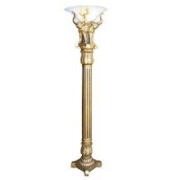 Grecianinspired details and handsome updates make this floor lamp a musthave for formal decor Dramatic urn shade casts a glowing indirect light UL listed Uses one 150watt bulb Made of polyurethane and acrylic Dimensions 35quot x 20quot Room Living Room As