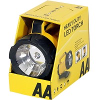 Aa Heavy Duty Led Torch Aa3881 - 180 M Beam Distance, Adjustable Base 6 Angles, 120 Lumens, Weatherproof, Batteries Included