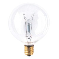 Bulbrite 381125 - 40Pk - 25W - G16.5 - Candelabra Base - 120V - 2700K - 2,500Hr - Clear - Incandescent Globe Light Bulbs