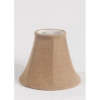 Urbanest 1100258C Chandelier Lamp Shade 6-Inch, Bell, Clip On, Burlap (Set Of 6)