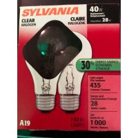 Sylvania 52549 - 28A19/Hal/Ss/Cl/2Pk 120V A Line Halogen Light Bulb2