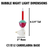 Novelty Lights, Inc. Bubble-Nl Tradtional Bubble Night Light, 1 Red Bubble Night Light, Plugs Into A 120 Volt Outlet, 1 Pack