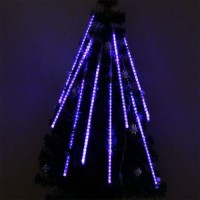 Perfect Holiday, 50Cm 8 Tubes 240 Leds Shower Meteor Rain Light Tube Christmas Holiday Decoration Lights, Blue Color