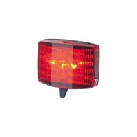 1 highflux Piranha Red LED and 2 super bright red LEDs provide better visibility than reflector alone