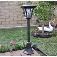 Solar Charged Led Lamp Post Decorative Yard Light With 3 Height Options