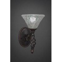 Elegante Wall Sconce Shown In Dark Granite Finish With 7 Italian Bubble Glass