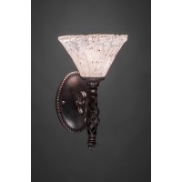 Elegante Wall Sconce Shown In Dark Granite Finish With 7 Italian Ice Glass