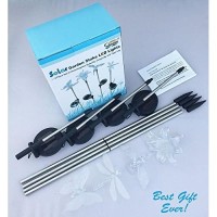 Solaration Kb1041 Solar Stake Flower, Hummingbird, Butterfly And Dragonfly Garden Stake Lights, Four Pieces Set