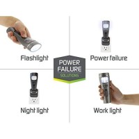 Capstone Lighting 4-In-1 Eco-I-Lite - Use As Emergency Flashlights, Night Light, Power Failure Light & Work Light - Rechargeable Flashlight Great For Hurricane Supplies, Black Outs, Power Failure