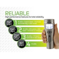 Capstone Lighting 4-In-1 Eco-I-Lite - Use As Emergency Flashlights, Night Light, Power Failure Light & Work Light - Rechargeable Flashlight Great For Hurricane Supplies, Black Outs, Power Failure