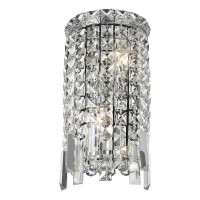 Worldwide Lighting W23610C6 Cascade Collection 2 Light Chrome Finish Crystal Rounded 6