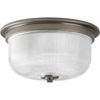 Progress Lighting P3740-81 Med Flush Mount, 2-75-Watt, Antique Nickel