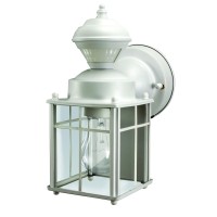 Heath Zenith Heathco Hz-4132-Mw White Bayside Mission Style Motion Activated Lantern, Bulb Not Included