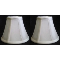 Urbanest Chandelier Lamp Shades 6-Inch, Bell, Clip On, White (Set Of 2)