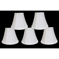 Urbanest Chandelier Lamp Shades 6-Inch, Bell, Clip On, White (Set Of 5)