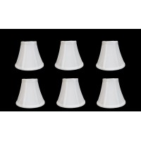 Urbanest Chandelier Lamp Shades 6-Inch, Bell, Clip On, White (Set Of 6)