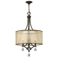 Fredrick Ramond Mime Collection Three Light Chandelier, French Bronze