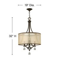 Fredrick Ramond Mime Collection Three Light Chandelier, French Bronze