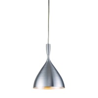 Spun Aluminum 1-Light Pendant In Aluminum - Led