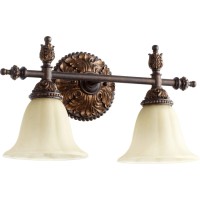 Quorum 5157-2-44 Traditional Two Light Vanity From Rio Salado Collection In Two-Tone Finish,