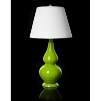 Safavieh Lighting Collection Cybil Modern Contemporary Green Double Gourd Glass 27-Inch Bedroom Living Room Home Office Desk Nightstand Table Lamp Set Of 2 (Led Bulbs Included)