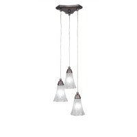 Europa 3 Light Cluster Pendalier Shown In Brushed Nickel Finish With 5.5 Frosted Crystal Glass