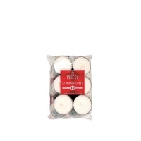 Prices pack of 12 high quality white wax tealights are long burning giving up to 10 hours of burn time These are perfect for dinner parties or other occasions when 4 hours just isnt long enough and you want just a little more light than from a standard te