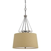 Transitional Three Light Pendant from Cresco collection in Textured Steel finish 20 00 inches