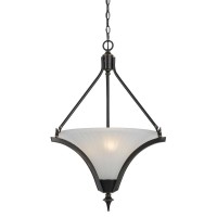 Transitional Three Light Pendant from Rockwood collection in Dark Bronze finish 22 00 inches