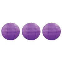 Beistle Purple Hanging Paper Lanterns (3 Pcs) -1 Pack, 9.5