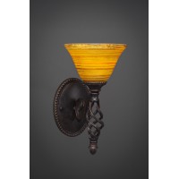 Elegante Wall Sconce Shown In Dark Granite Finish With 7 Firre Saturn Glass