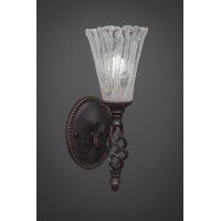 Elegante Wall Sconce Shown In Dark Granite Finish With 5.5 Italian Ice Glass