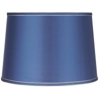 Drum Lamp Shade Sydnee Satin Blue Medium 14