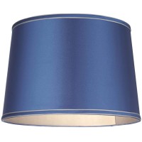 Drum Lamp Shade Sydnee Satin Blue Medium 14