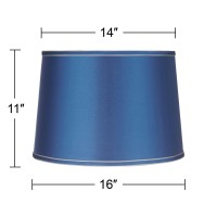 Drum Lamp Shade Sydnee Satin Blue Medium 14