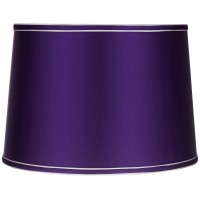 Sydnee Satin Dark Purple Gray Trim Lamp Shade 14