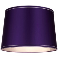 Sydnee Satin Dark Purple Gray Trim Lamp Shade 14