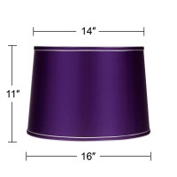 Sydnee Satin Dark Purple Gray Trim Lamp Shade 14