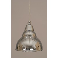 Cord Mini Pendant Shown In Chrome Finish With 7 Double Bubble Metal Shade