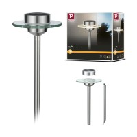 Paulmann 93764 Special Solar Spike Ufo Ip44 Splash-Proof Solar Light Led 1 X 0.2 W Solar Lamp Stainless Steel/Clear Solar Light Stainless Steel/Glass