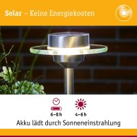 Paulmann 93764 Special Solar Spike Ufo Ip44 Splash-Proof Solar Light Led 1 X 0.2 W Solar Lamp Stainless Steel/Clear Solar Light Stainless Steel/Glass