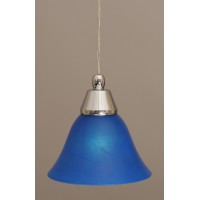 Cord Mini Pendant Shown In Chrome Finish With 7 Blue Italian Glass