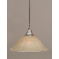 Stem Pendant With Hang Straight Swivel Shown In Chrome Finish With 16 Amber Marble Glass