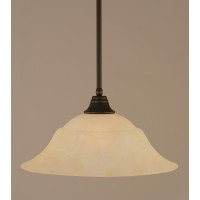 Stem Pendant With Hang Straight Swivel Shown In Dark Granite Finish With 20 Amber Marble Glass