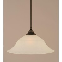 Stem Pendant With Hang Straight Swivel Shown In Dark Granite Finish With 20 White Marble Glass