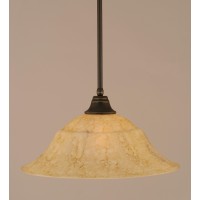 Stem Pendant With Hang Straight Swivel Shown In Dark Granite Finish With 20 Italian Marble Glass